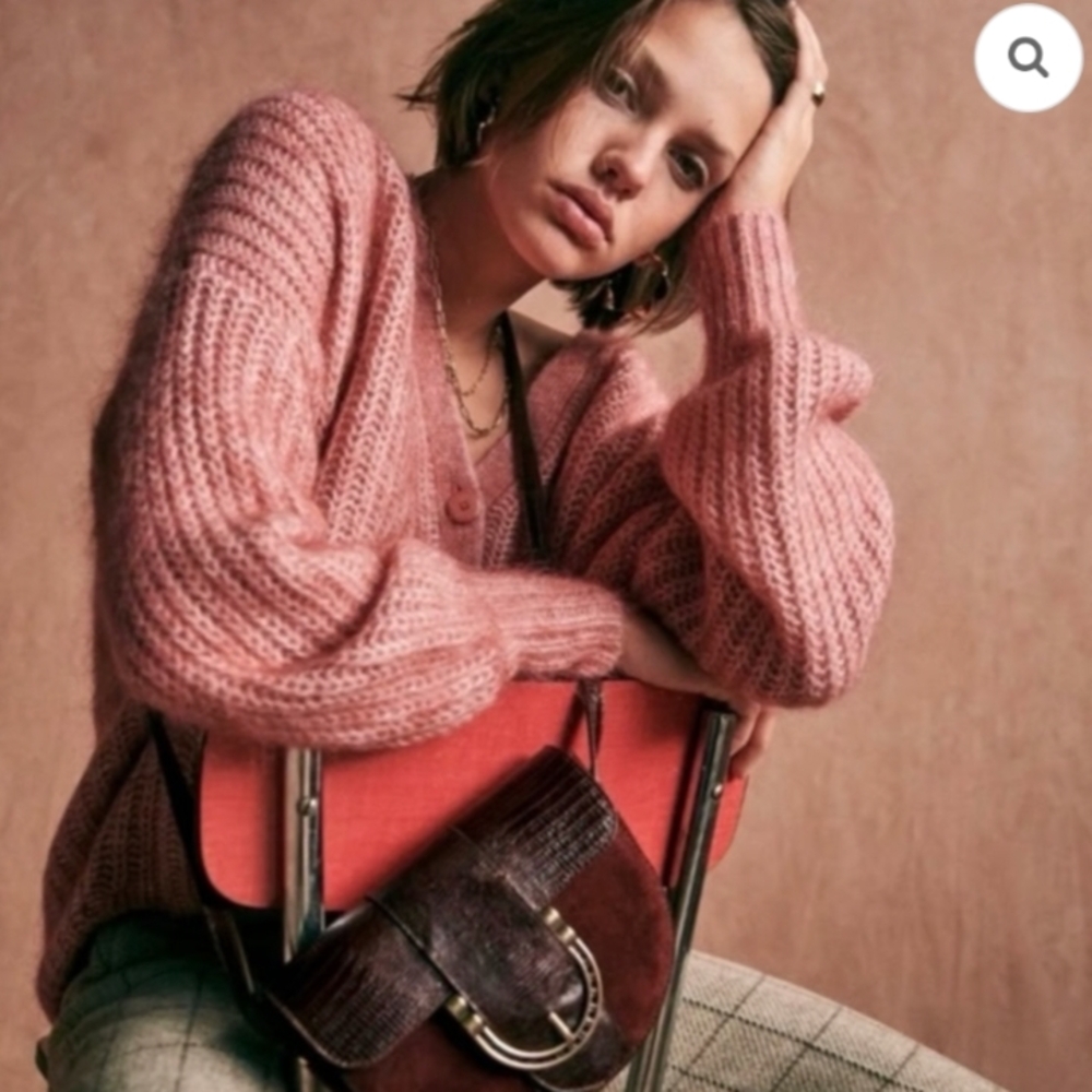 Sezane Achille Dusty Rose Cardigan - Picture 2 of 8